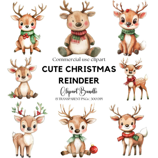 Cute Christmas Reindeer Clipart