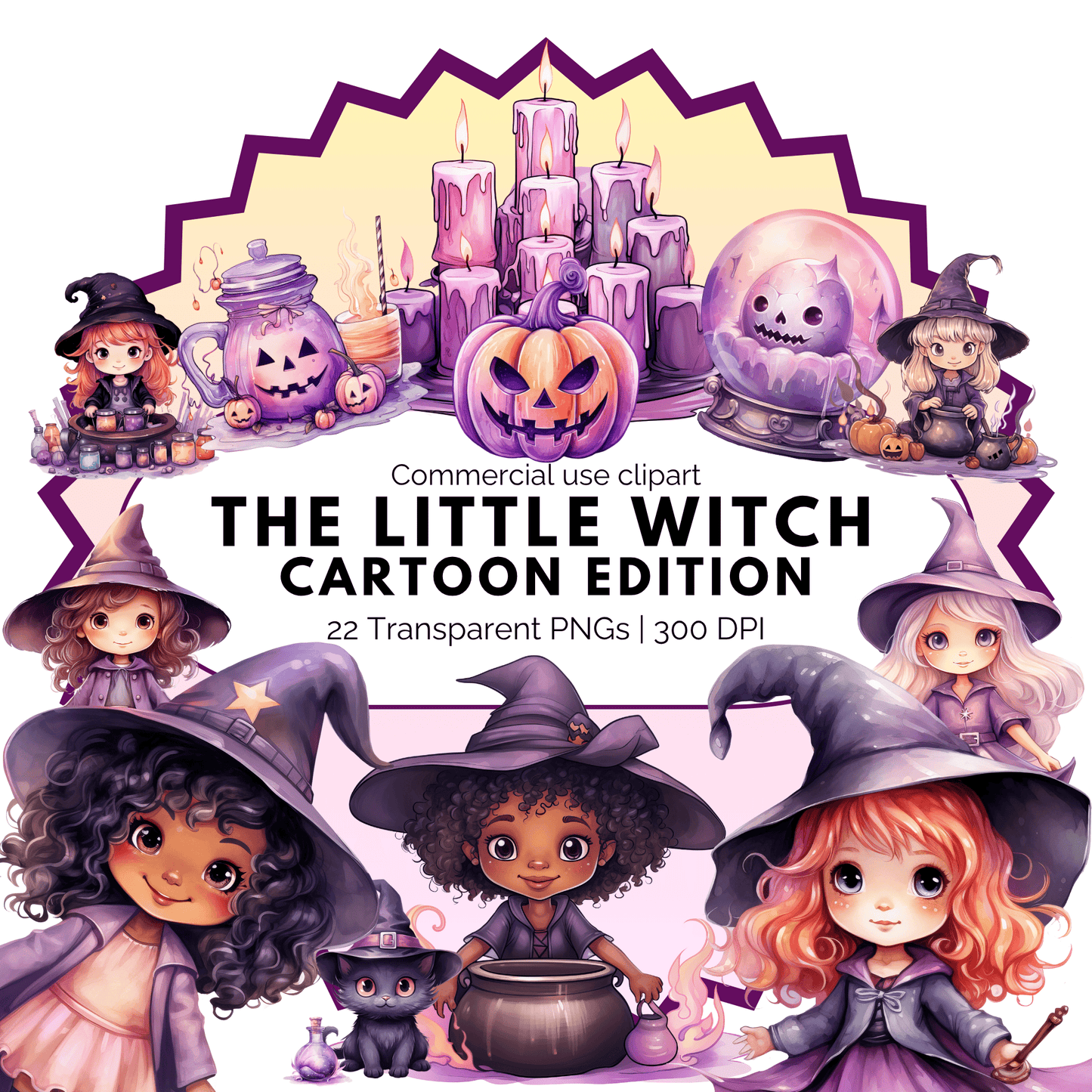 Cute Pastel Witch Clipart
