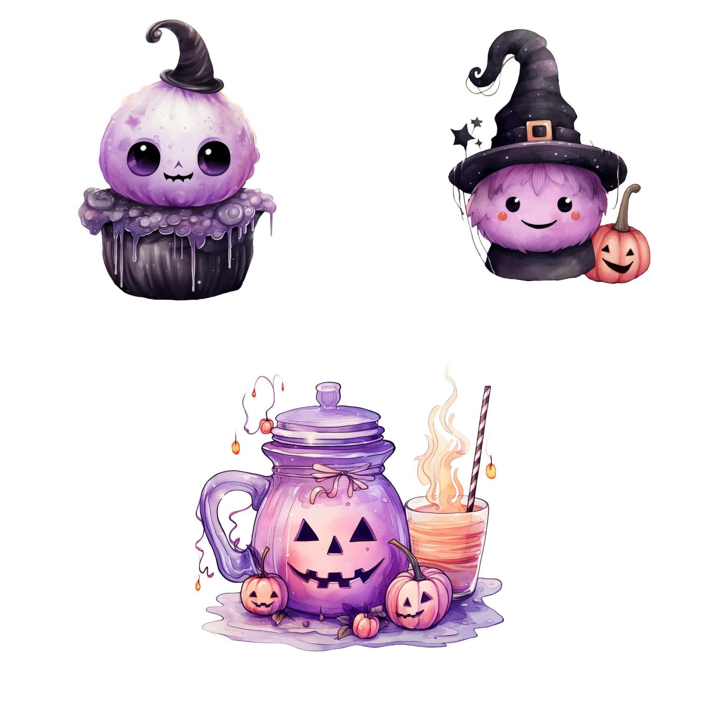 Cute Pastel Witch Clipart