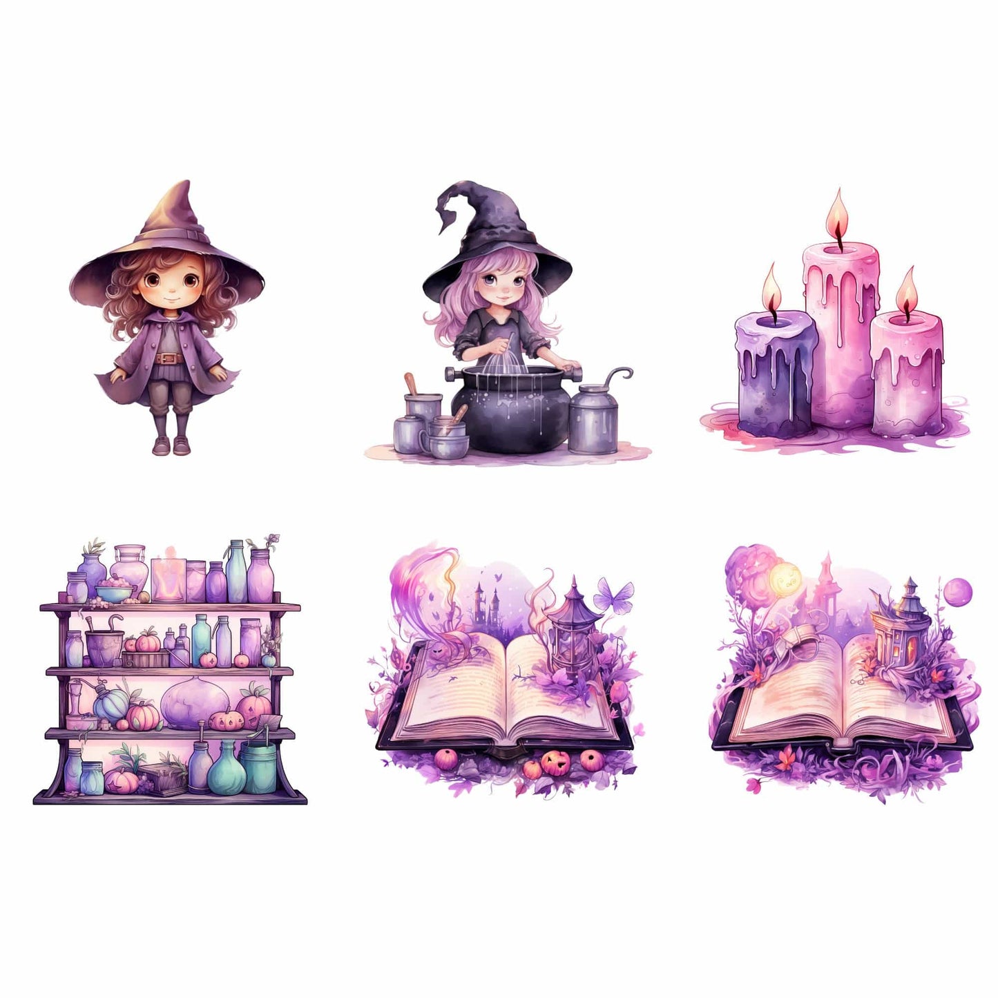 Cute Pastel Witch Clipart