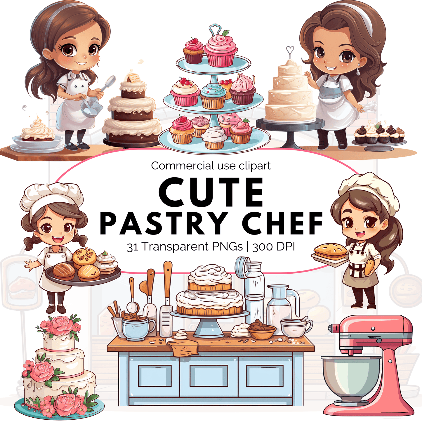 Cute Pastry Chef Clipart