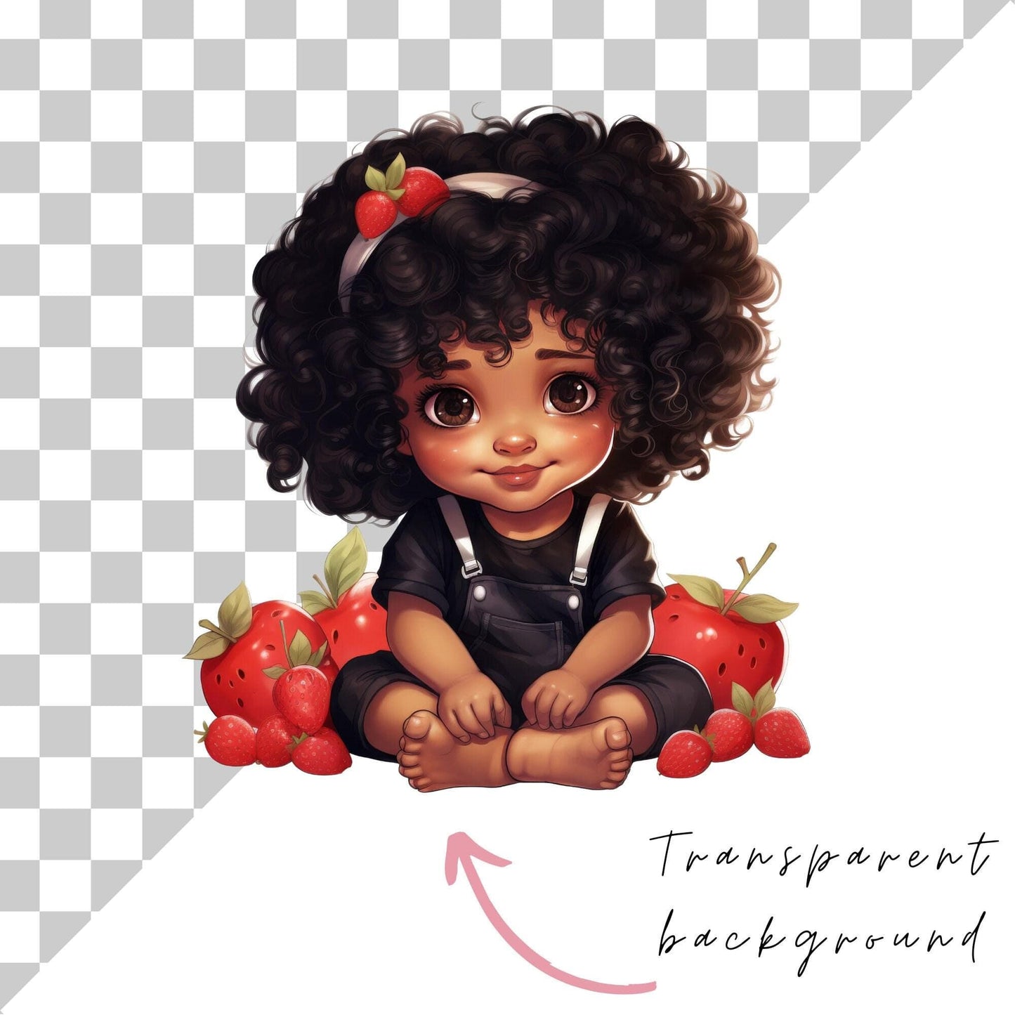 Cute Strawberry baby girl clipart