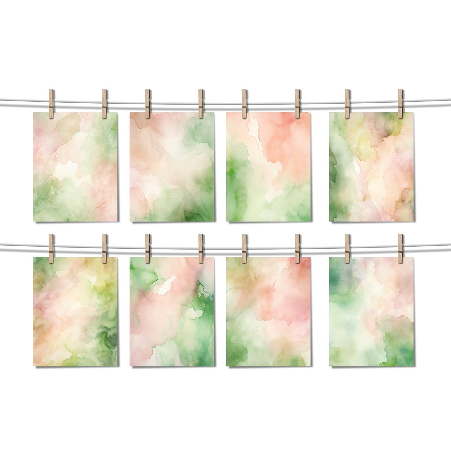 Green & Pink Blush Texture Clipart