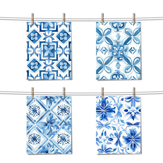 Watercolor Santorini Digital Papers