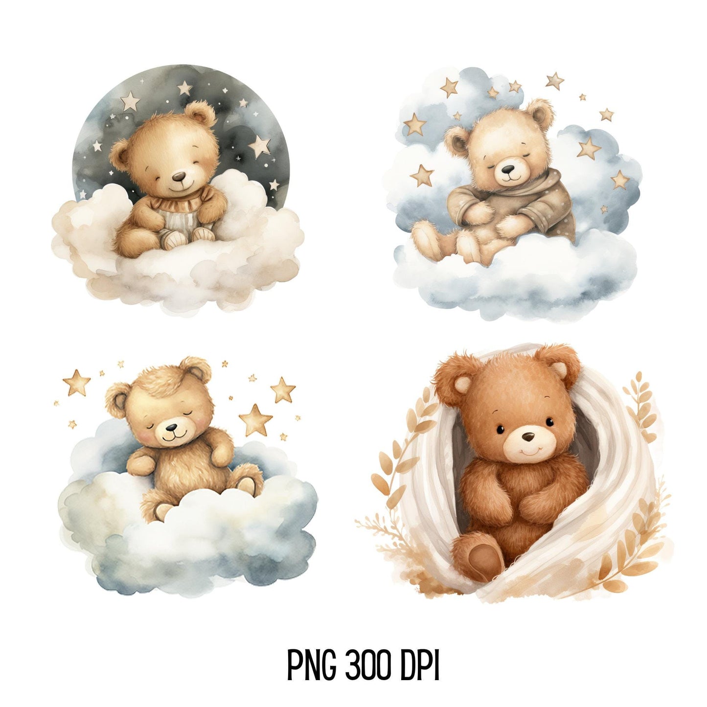 Sleeping Teddy Bear Clipart