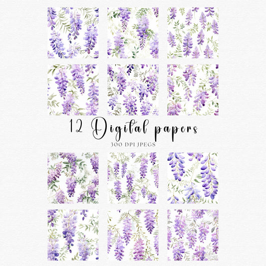 Wisteria Seamless Pattern Digital Paper