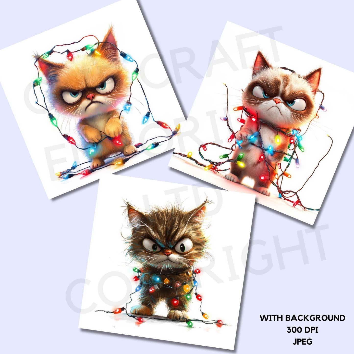 15 Quirky Christmas Cat Clipart