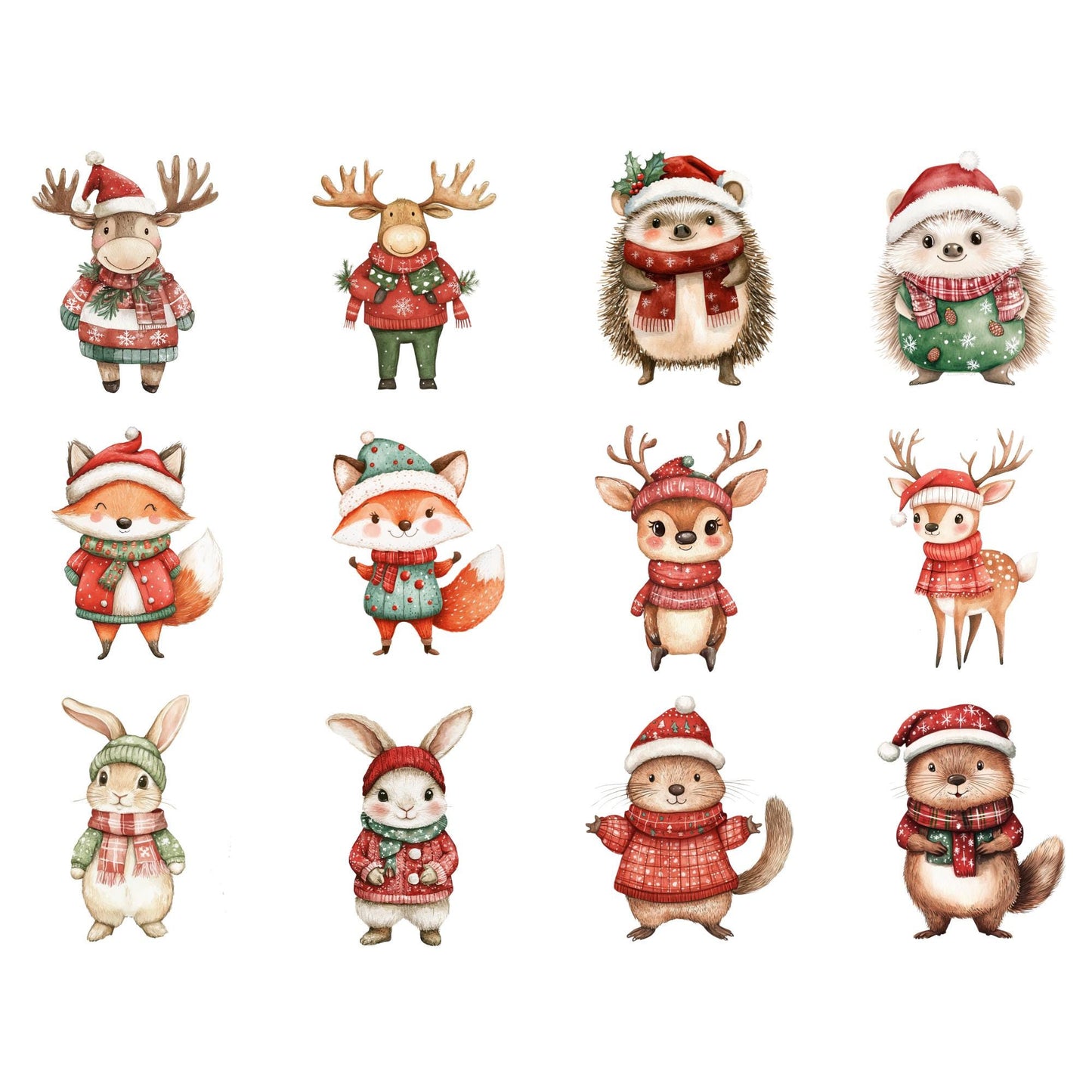 Christmas Woodland Animals Clipart