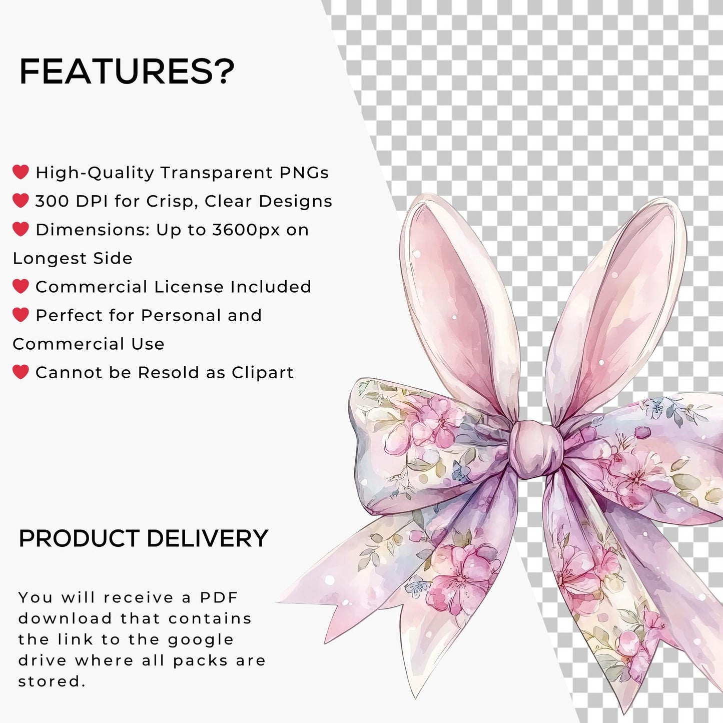 Clipart de lazos de coqueta de Pascua