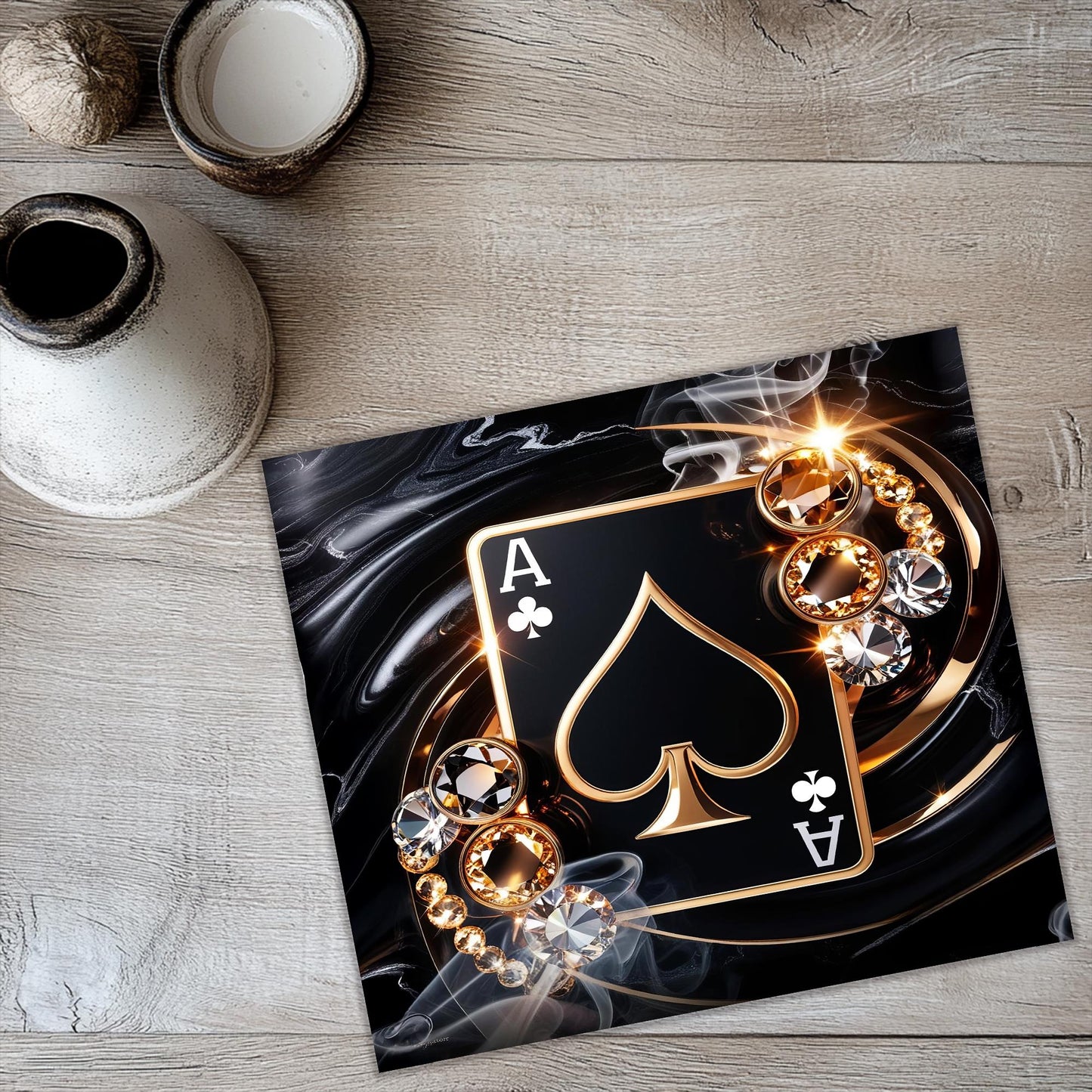 a picture of a playing card on a table