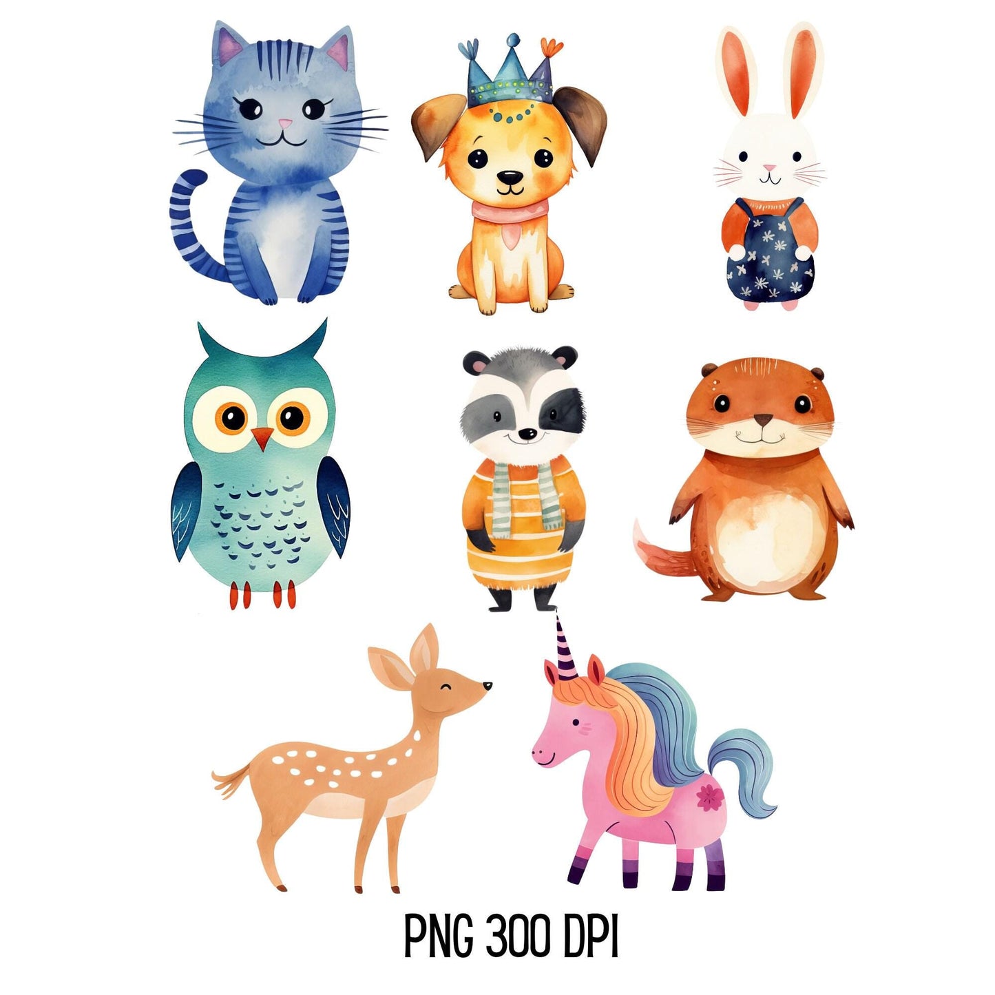 Watercolor Nursery Doodle Clipart