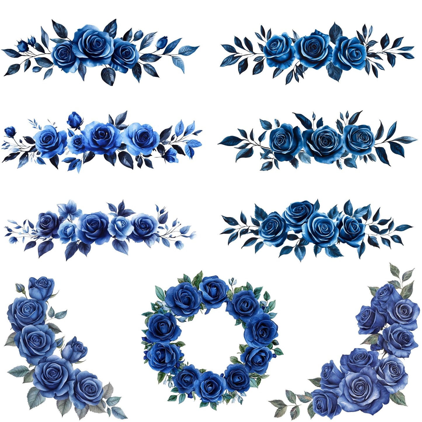 Clipart de rosas azul real