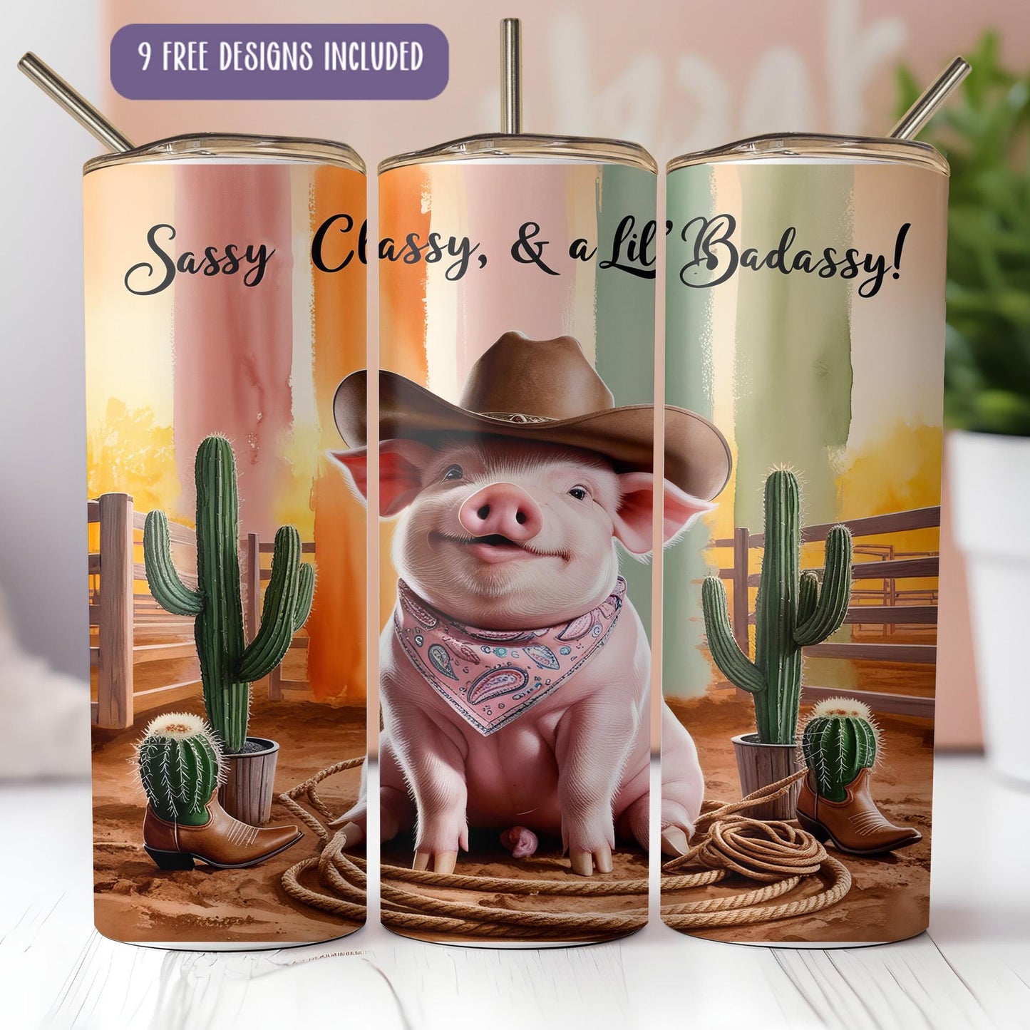 a couple of cans with a picture of a pig on them