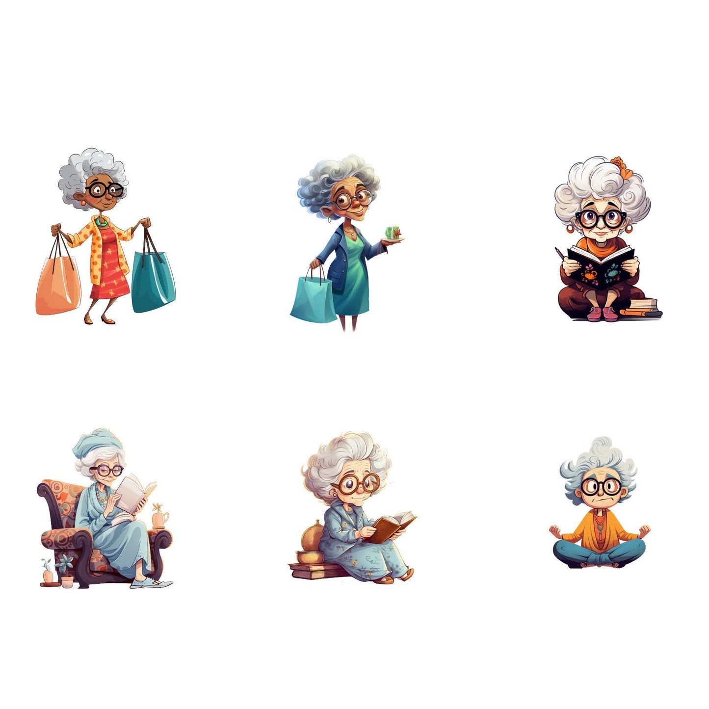 Quirky Old Ladies Clipart