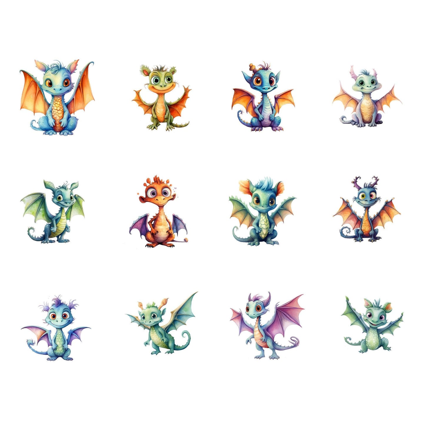 Quirky Dragons Clipart