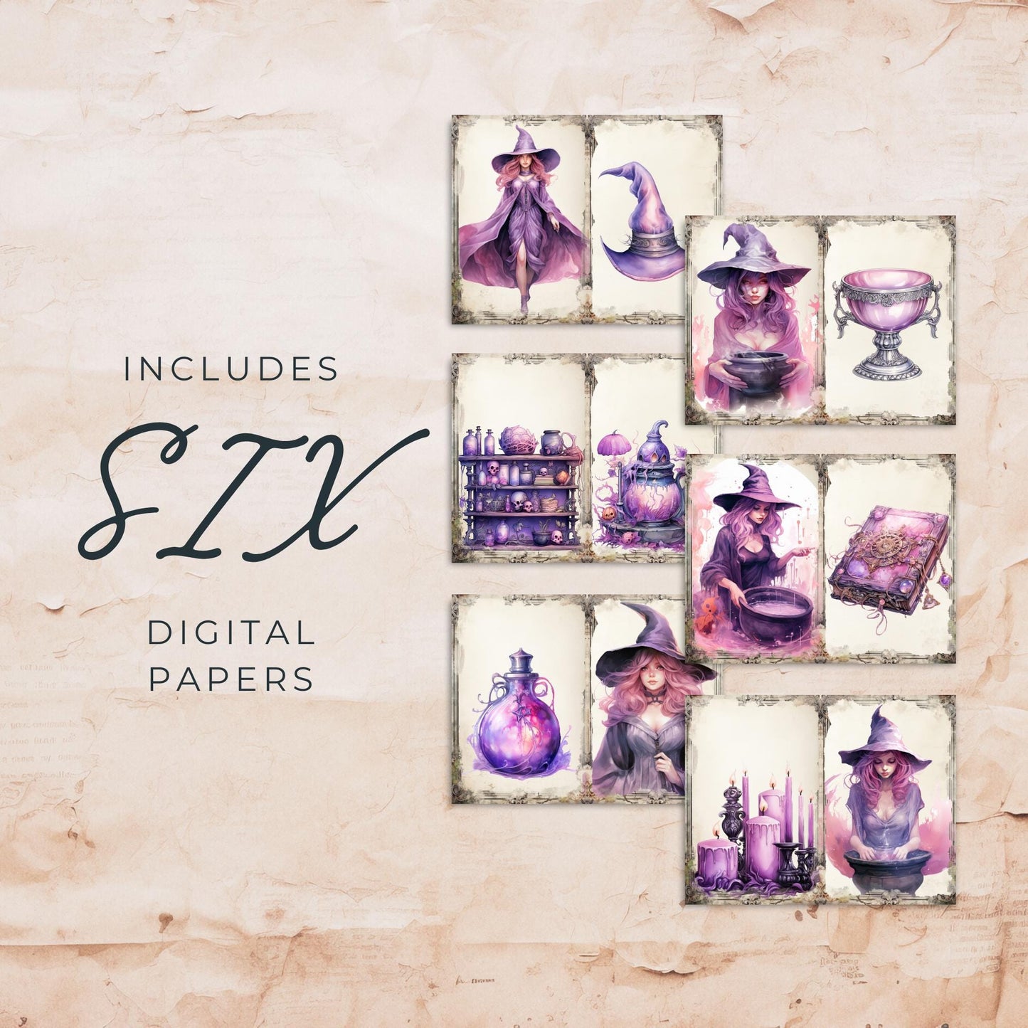 Pastel Witch Junk Journal Pages Vol 2