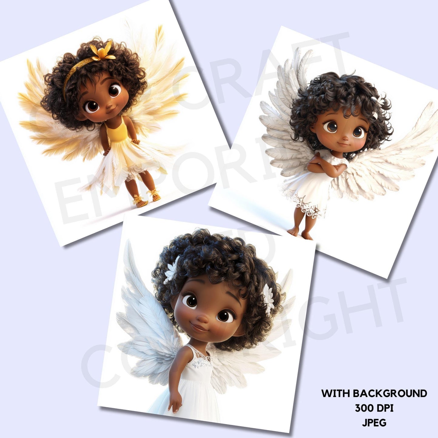 15 Quirky Girl Black Angel Clipart