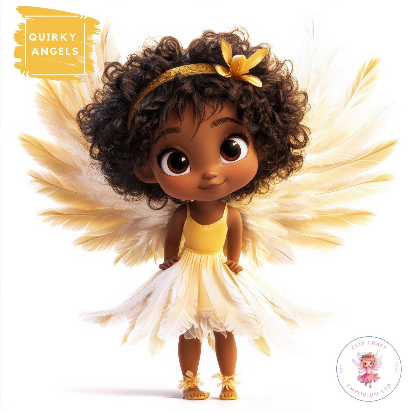15 Quirky Girl Black Angel Clipart