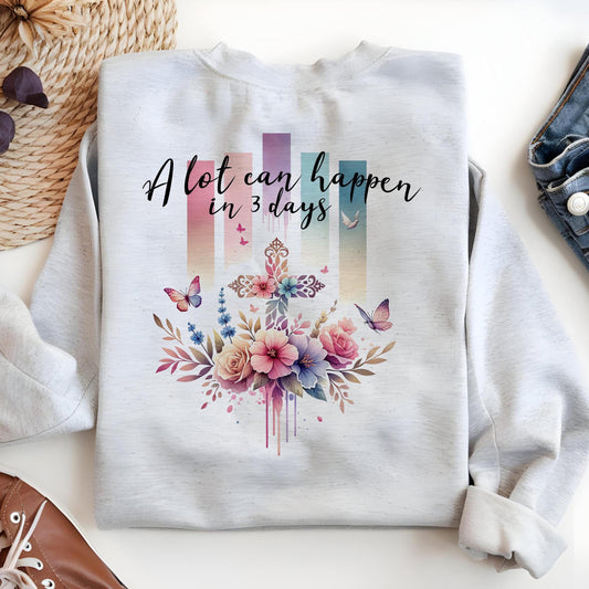A Lot Can Happen in 3 Days Bow Girl PNG | Christian Easter Sublimation Design | He Is Risen Png | Easter Shirt Design | Digital Download