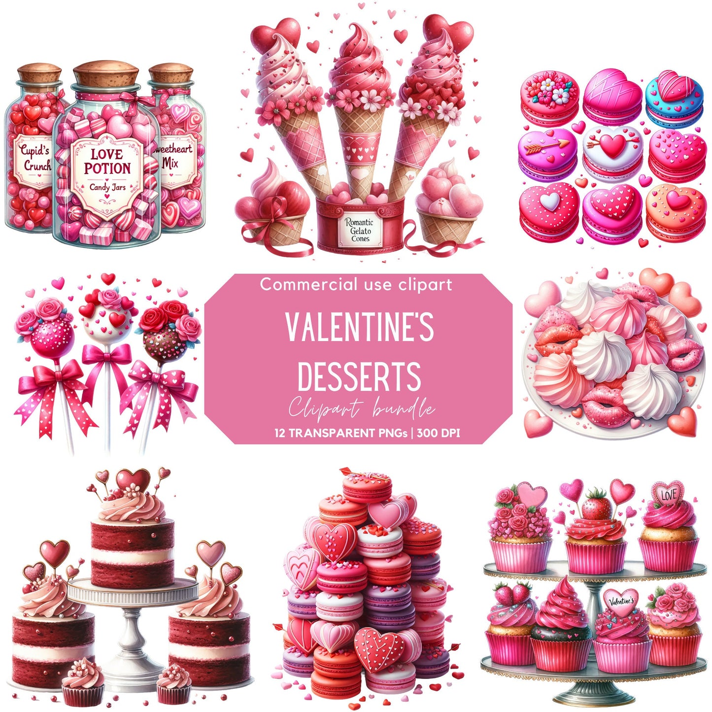 Valentines Desserts Clipart