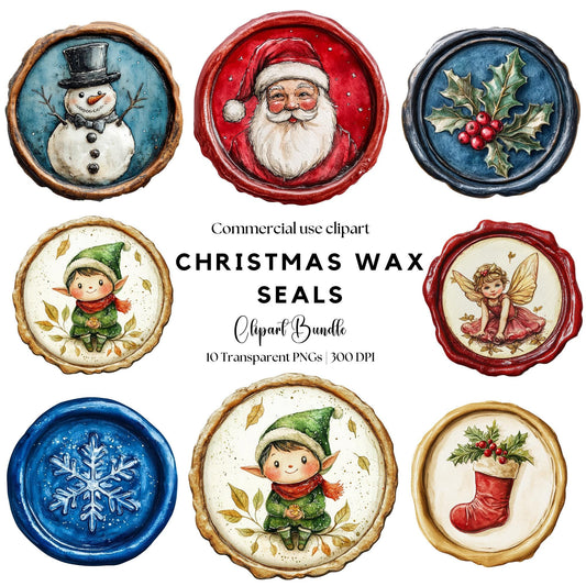 Christmas Wax Seal Clipart