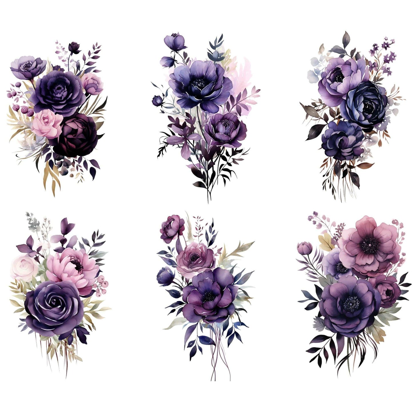 Dark Purple Flowers Clipart