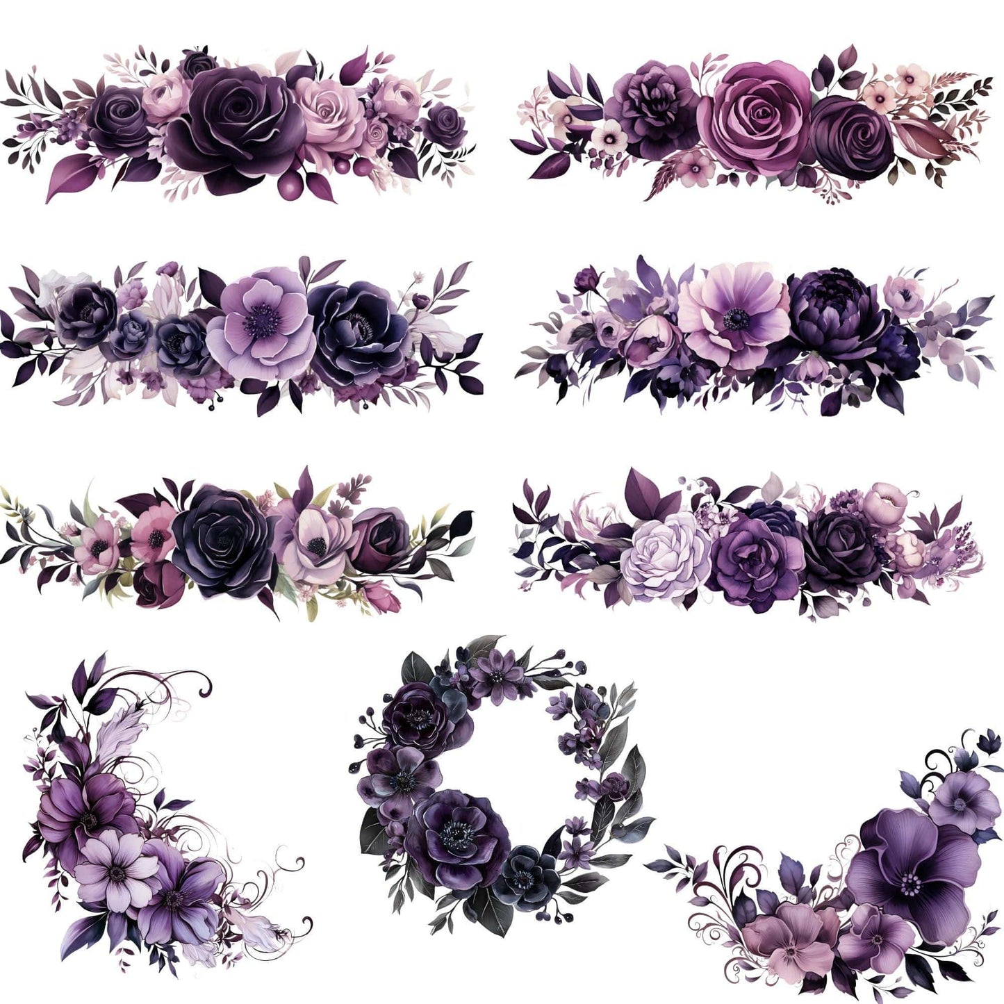 Dark Purple Flowers Clipart