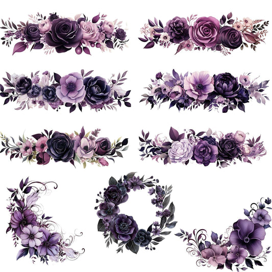 Dark Purple Flowers Clipart