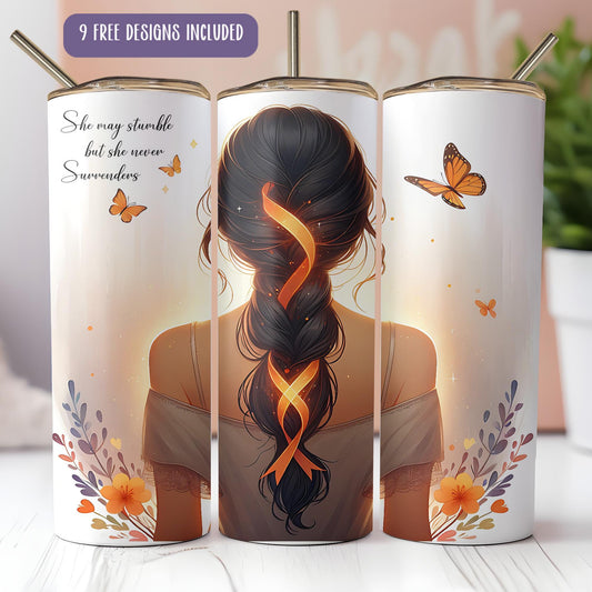 a woman with a braid in her hair and a butterfly on her back