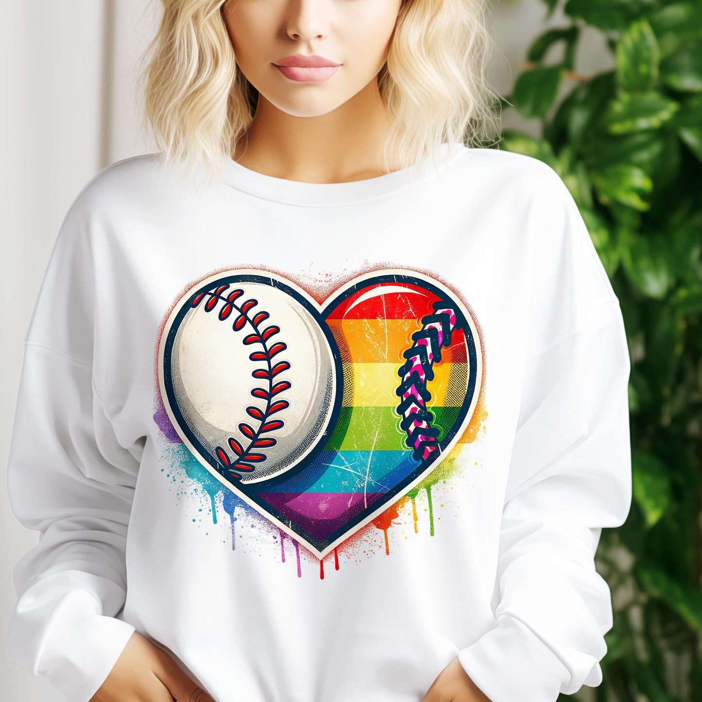 Distressed Split Baseball PNG