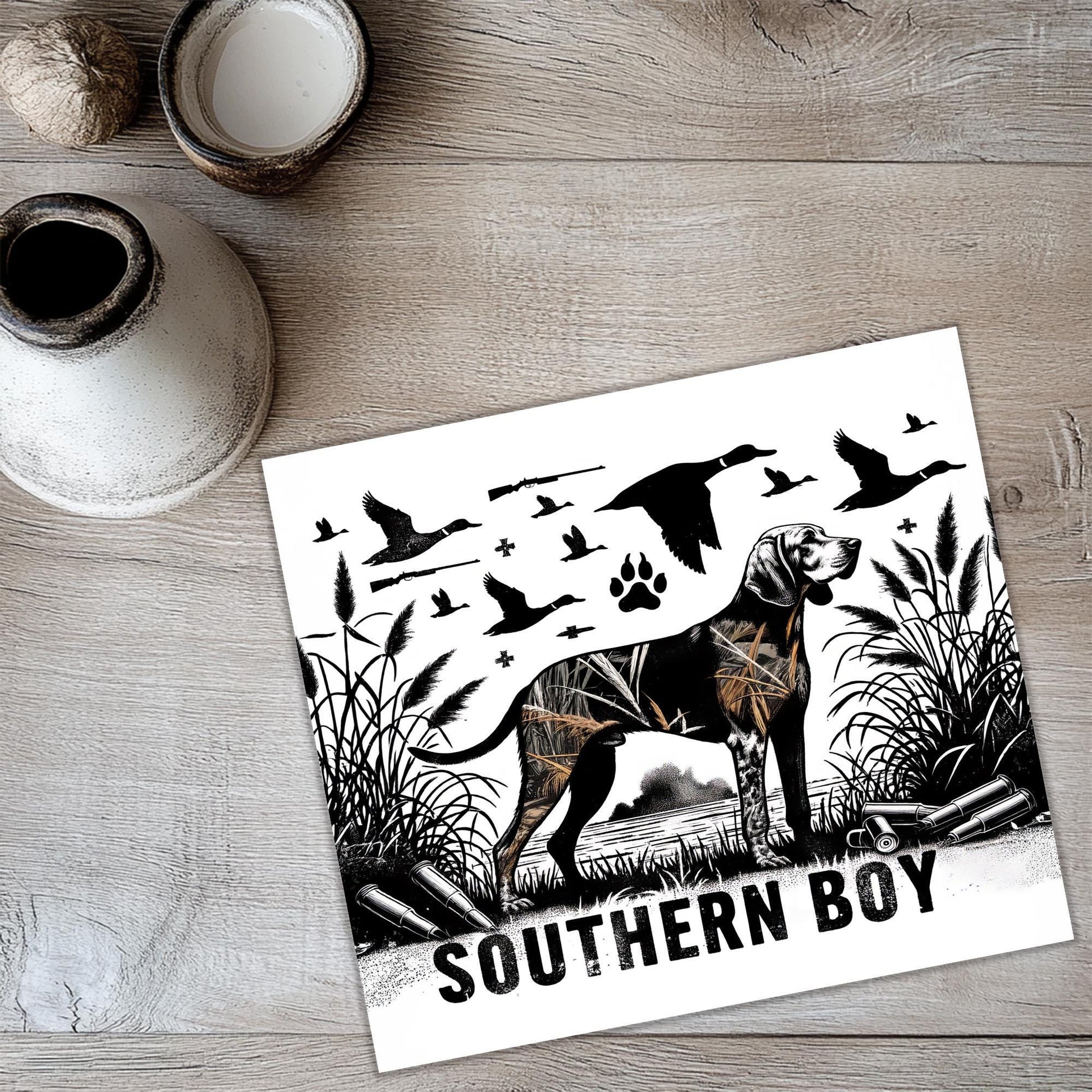 a card with a picture of a dog on it