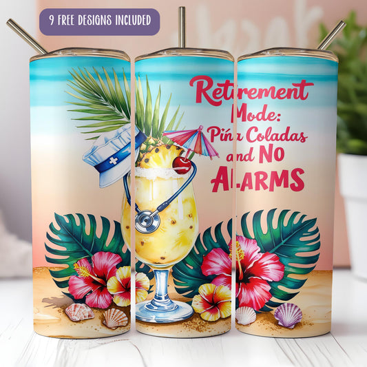 a set of three canisters with a picture of a drink