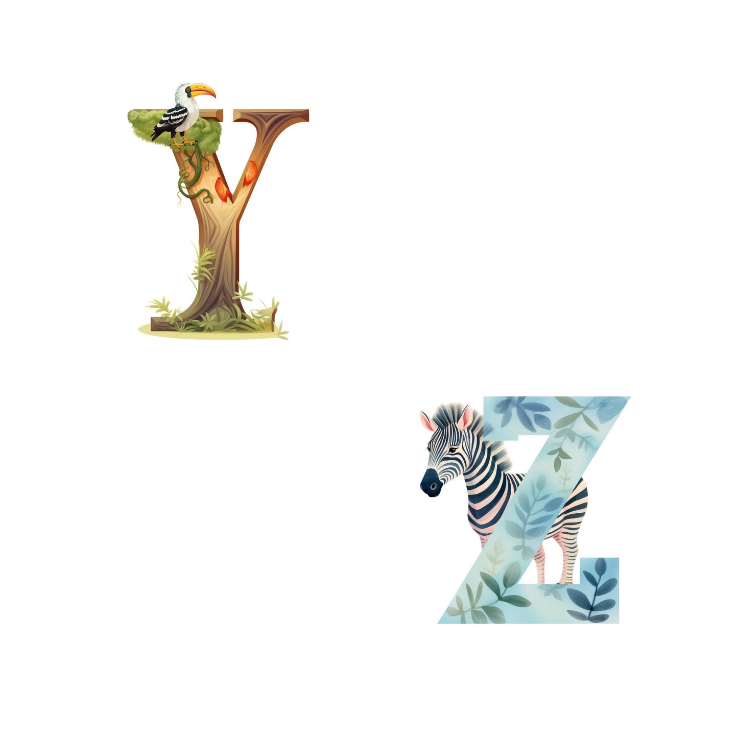 Safari Alphabet Clipart