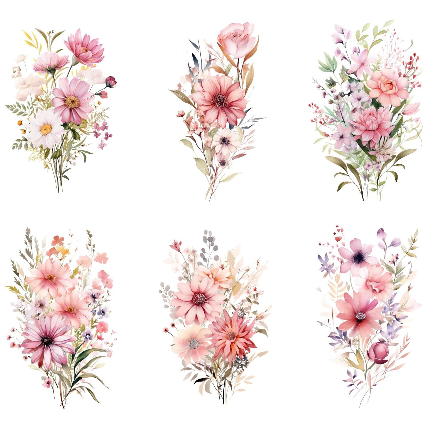 Dusty Pink Floral Clipart