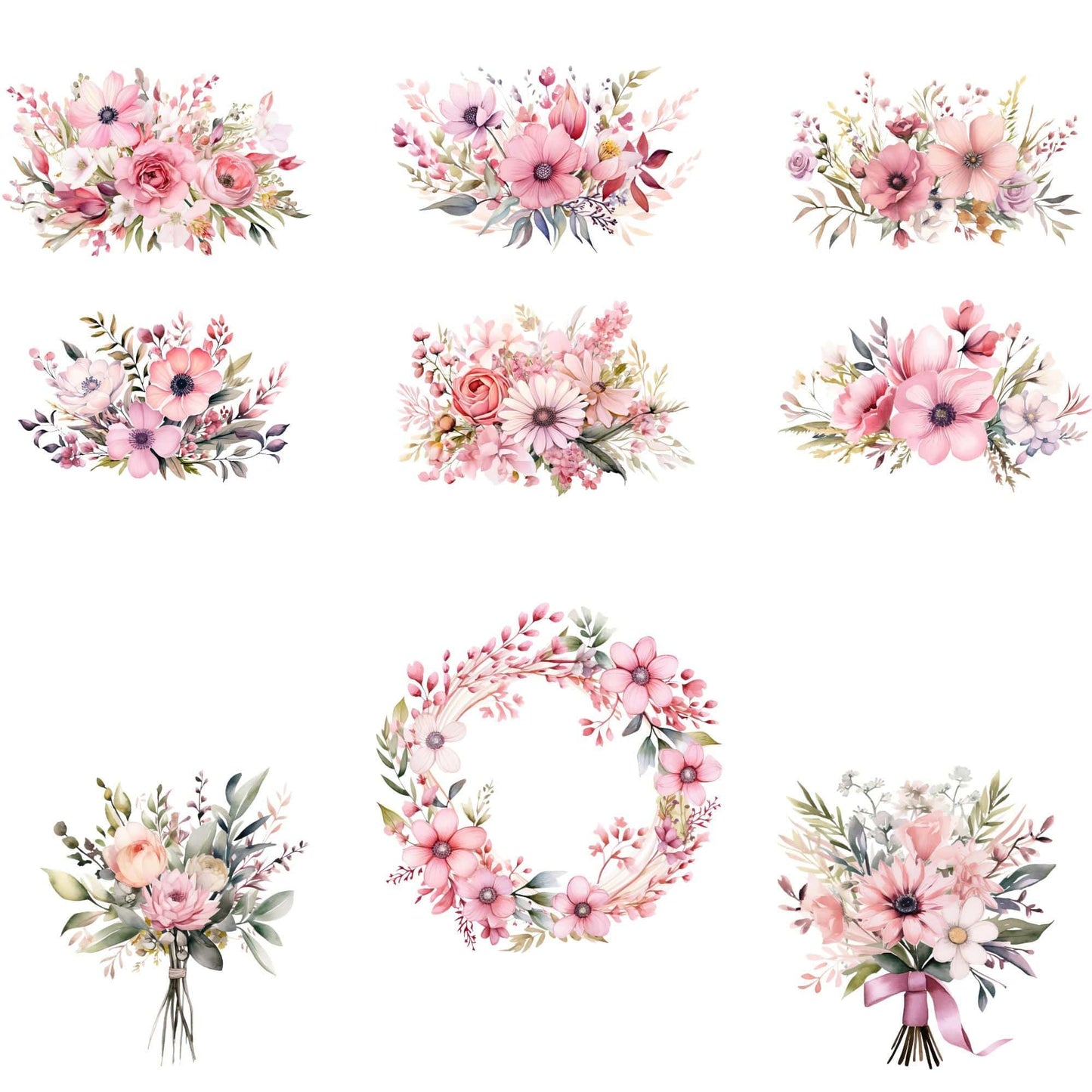 Dusty Pink Floral Clipart