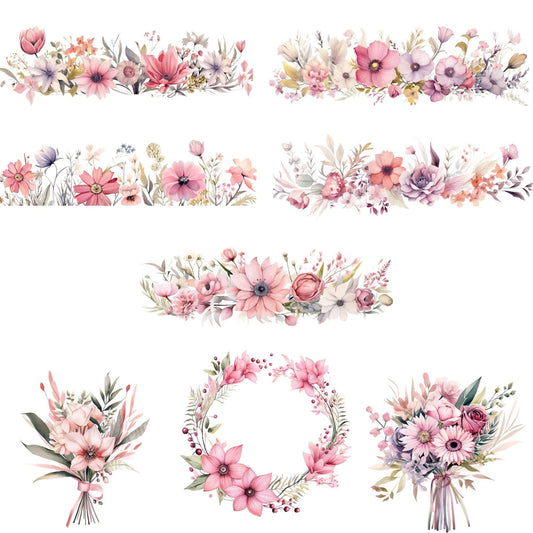 Dusty Pink Floral Clipart
