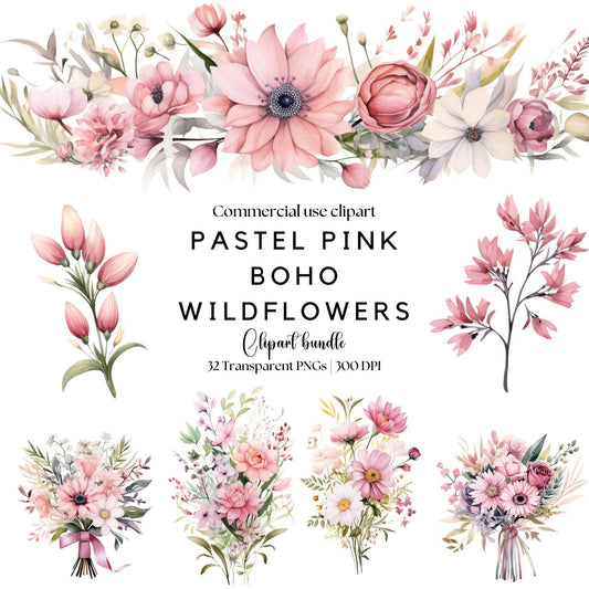 Dusty Pink Floral Clipart
