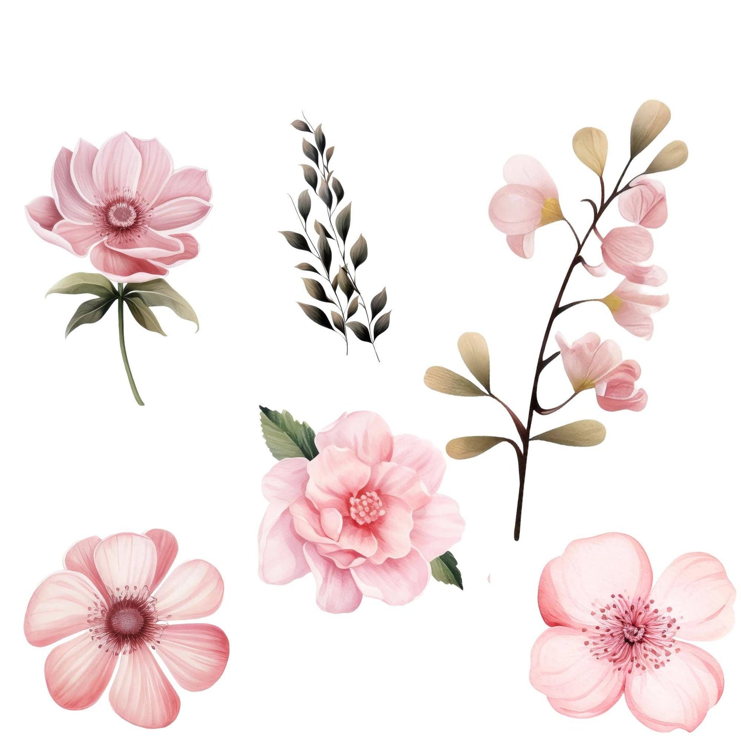 Dusty pink floral Clipart