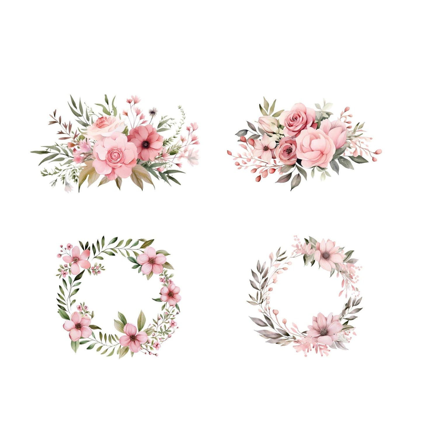 Dusty pink floral Clipart