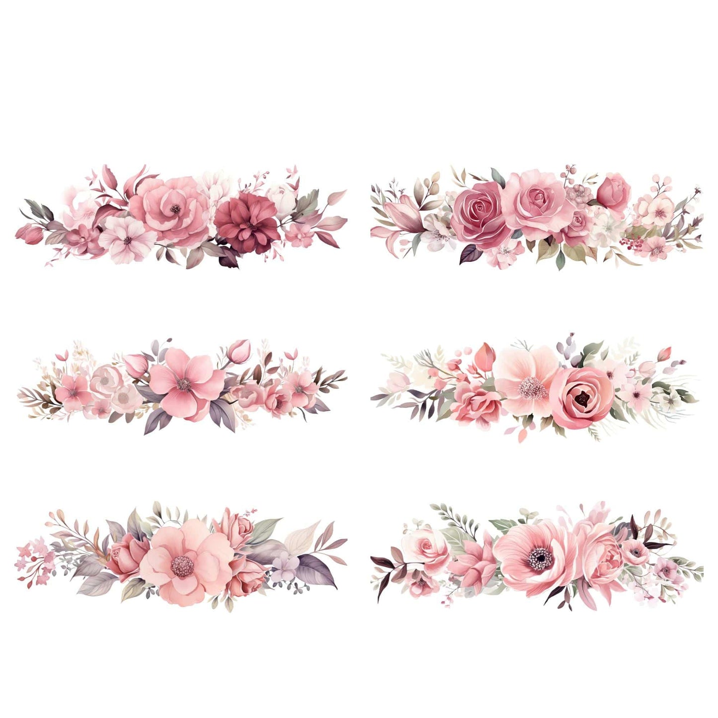 Dusty pink floral Clipart