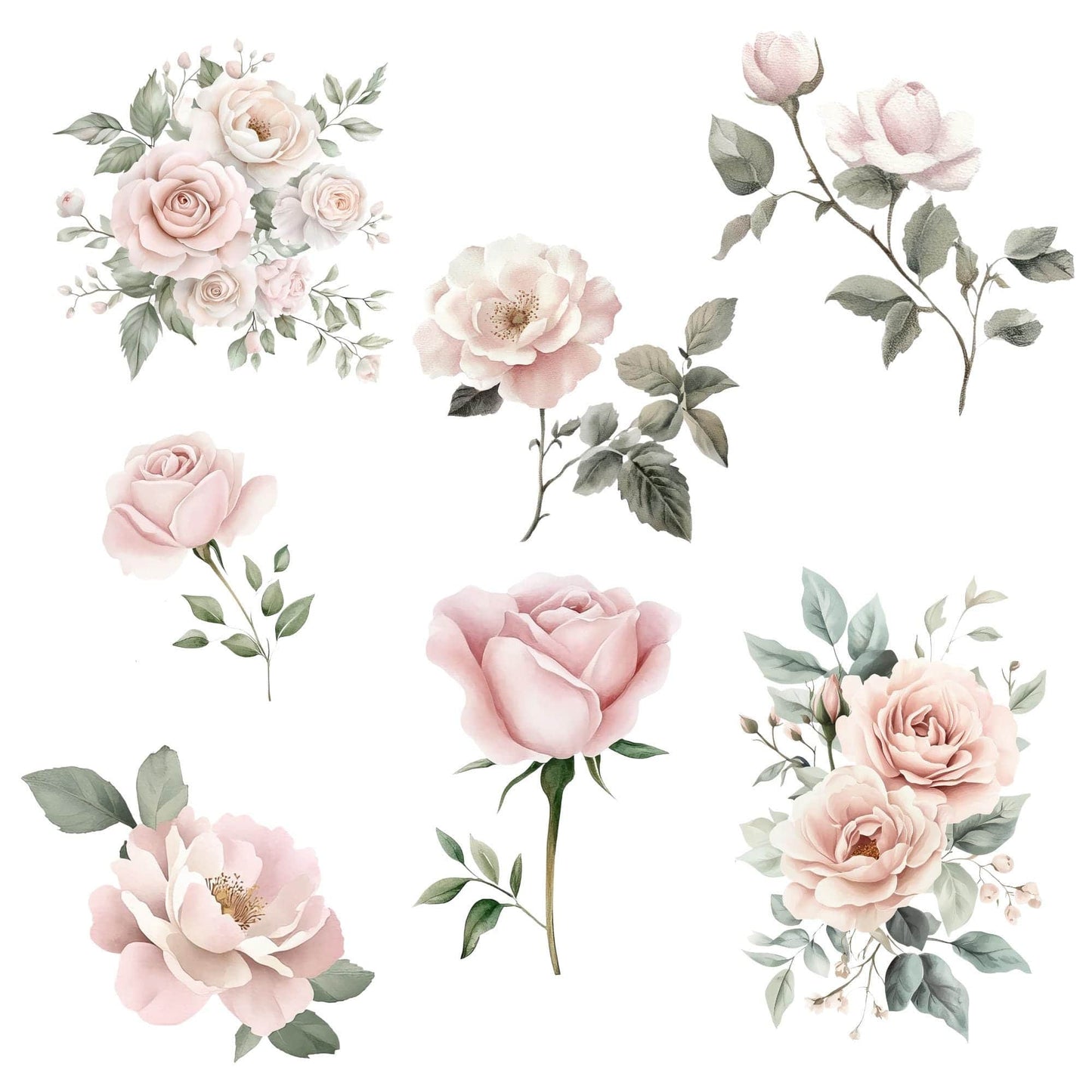 Dusty Pink Floral Clipart