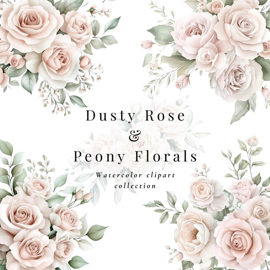 Dusty Pink Floral Clipart