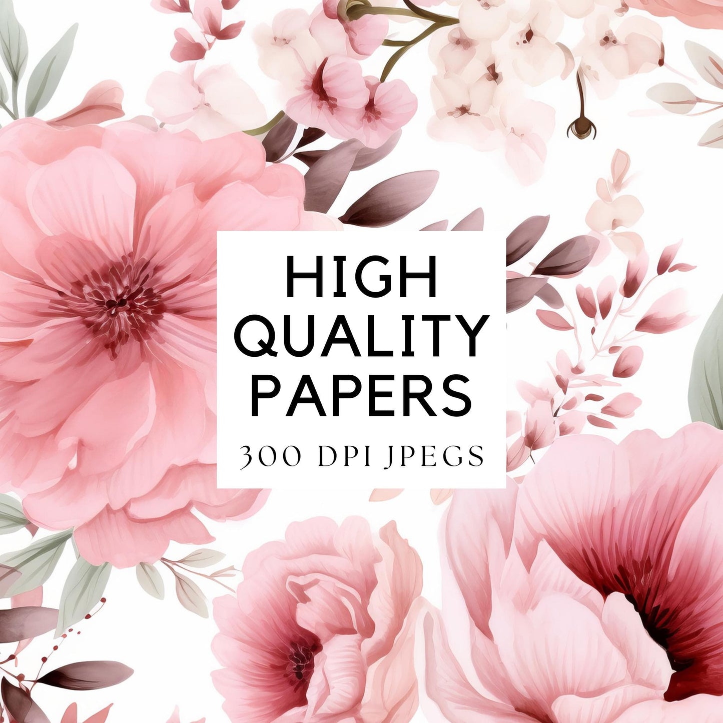 Dusty Pink floral Digital Paper