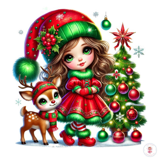 15 Christmas Gnome Girl Clipart