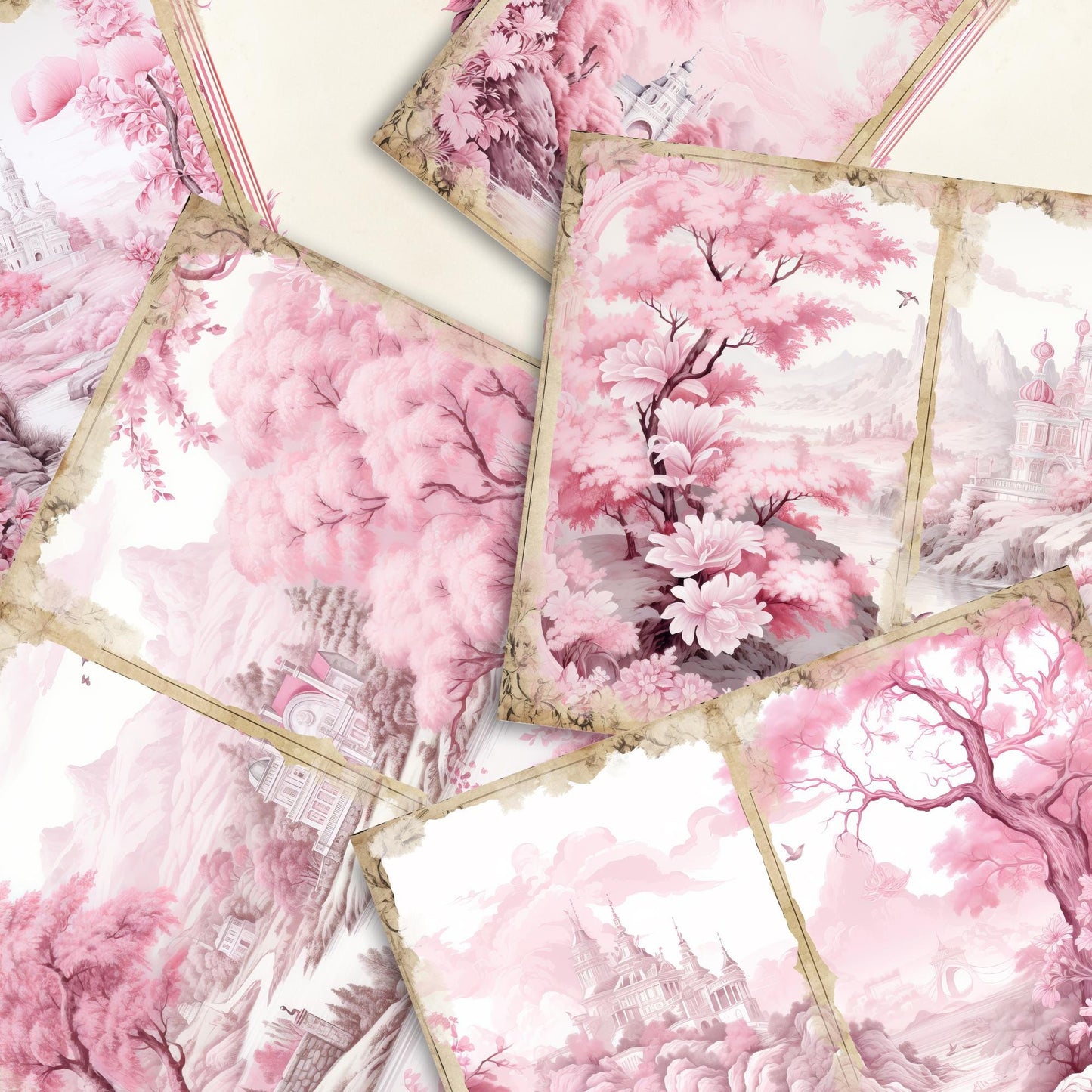 Páginas de diario basura de toile rosa