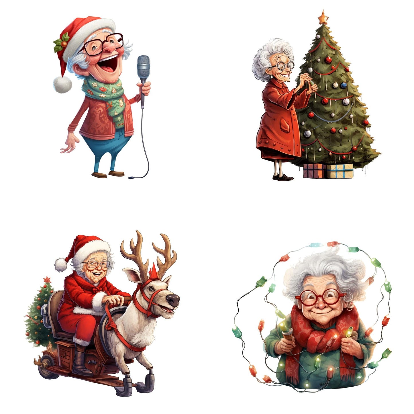 Quirky Old Ladies Clipart
