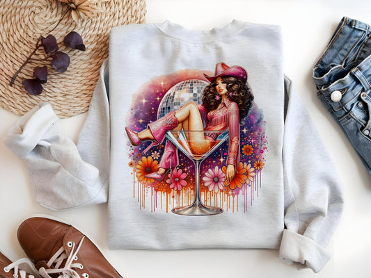 Cowgirl Martini Glass PNG