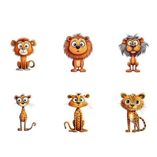 Quirky Safari animals Clipart