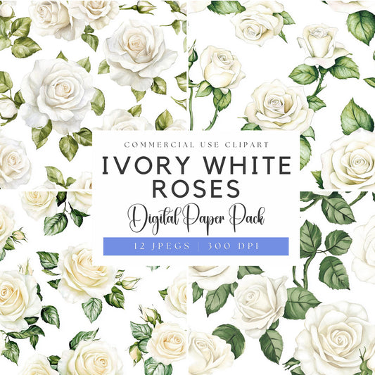 Ivory Rose Digital Papers
