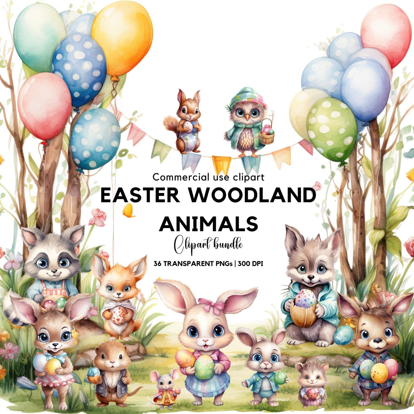 Easter Woodland Animal Clipart